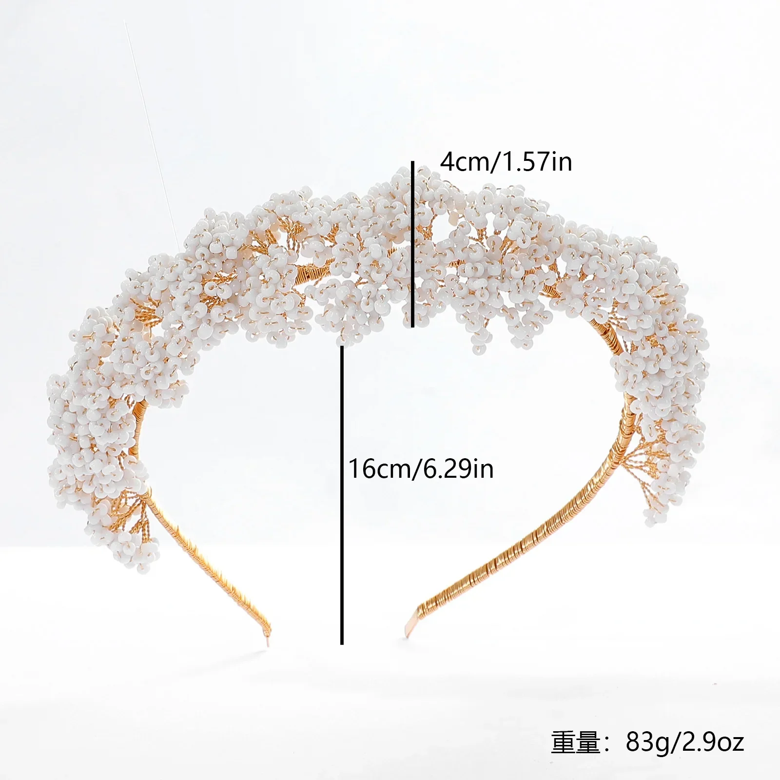 Gold Color Headband Hairband Handmade Headpiece For Bride Women Headwear Headdress Bridal Hair Jewelry Wedding Accessories - Image 4