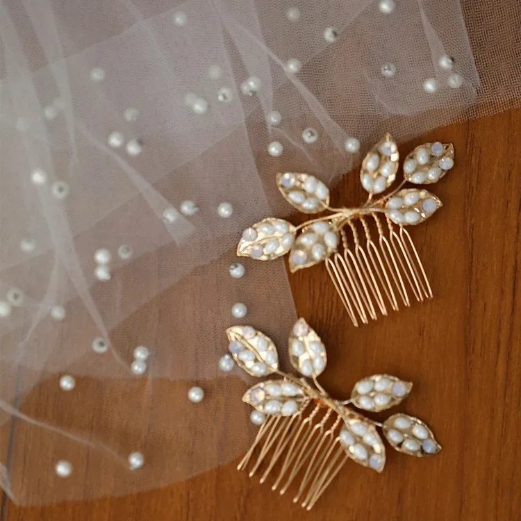 Gold Color Headband Hairband Leaf Headpiece Hairpin Bride Bridesmaids Hair Comb Pin Headdress Bridal Jewelry Wedding Accessories - Image 6