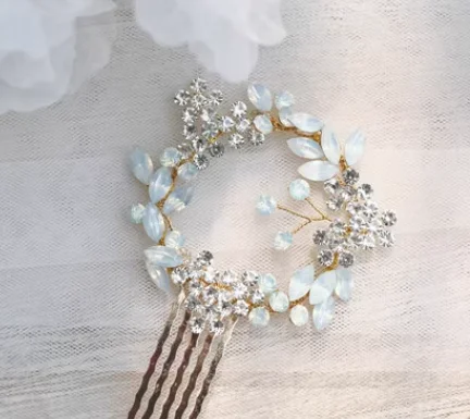 Gold Silver Color Hair Pin Clip Crystal Head Piece For Bride Bridesmaids Women Opal Hairpin Bridal Jewelry Wedding Accessories - Image 4
