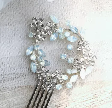 Gold Silver Color Hair Pin Clip Crystal Head Piece For Bride Bridesmaids Women Opal Hairpin Bridal Jewelry Wedding Accessories - Image 5
