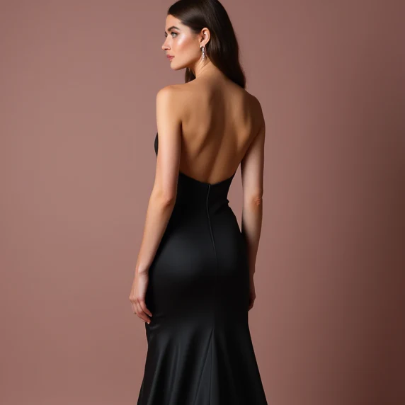 Gothic Black Wedding Dress with Velvet Accents for a Luxurious Feel - Image 5