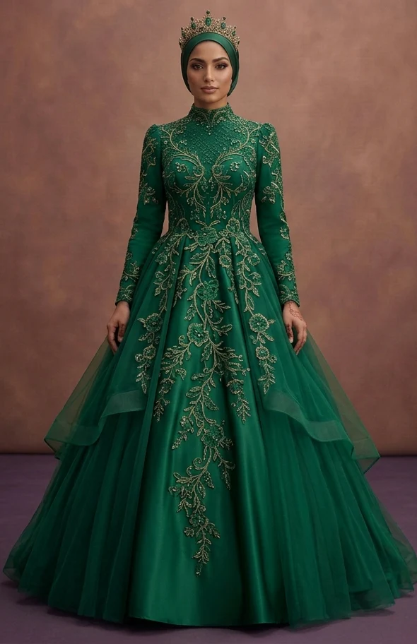 Green Instagram-Worthy Muslim Prom Dresses – Trendy Looks - Image 2