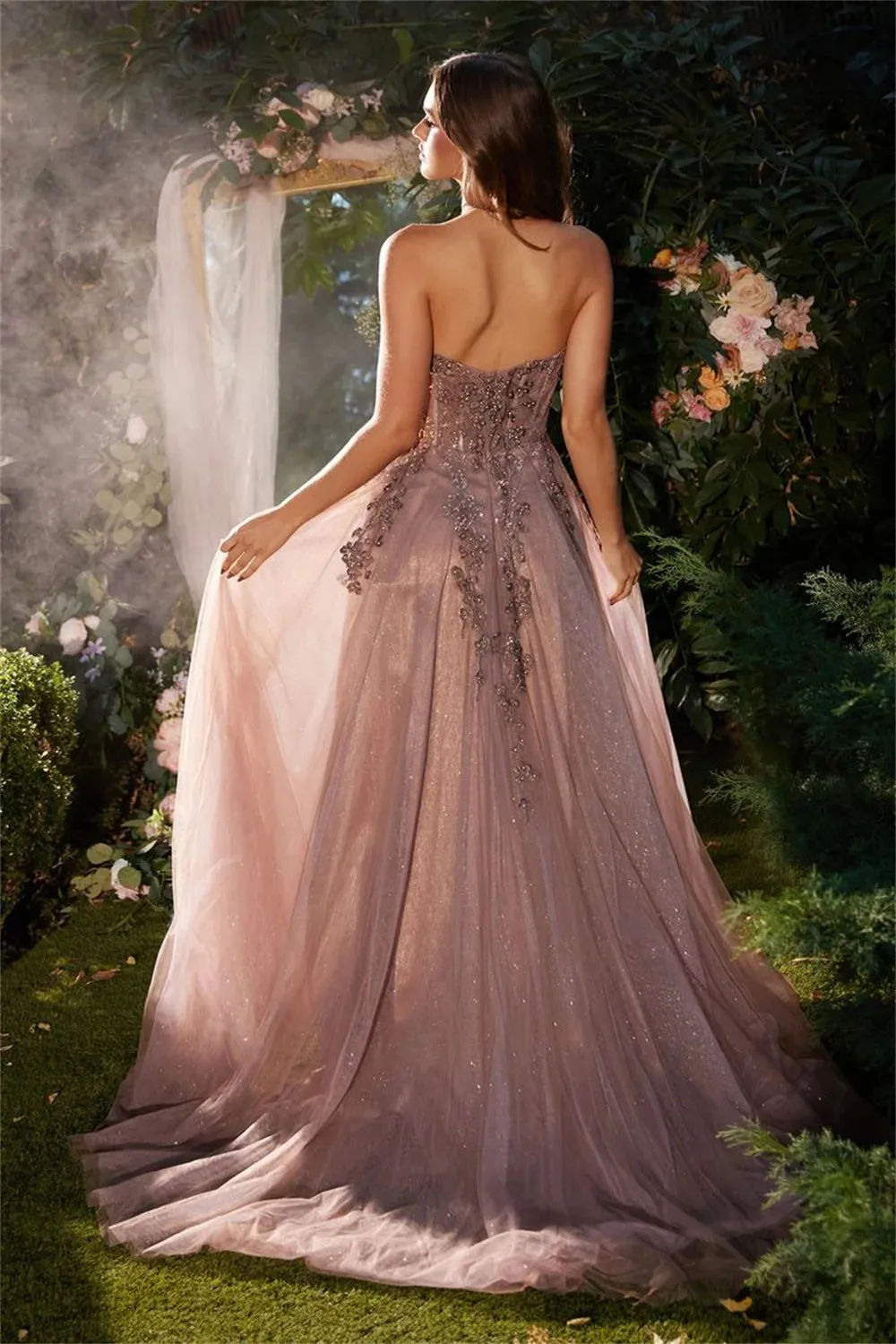 Halter Neck Lace Embroidery Tulle Vestidos De Noche Elegant Sleeveless Illusion Side Split Prom Dresses - Image 2