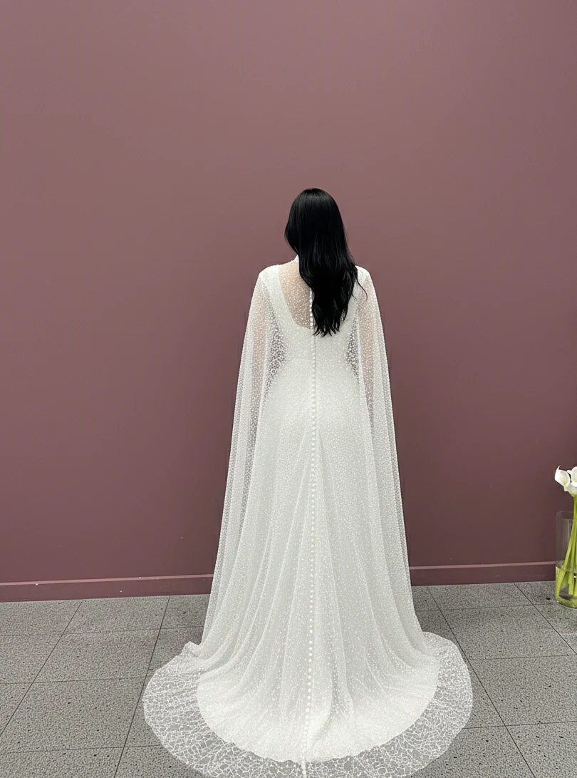 Modest High Neck Sleeve Wedding Dress Muslim Lace Full Coverage - Image 5
