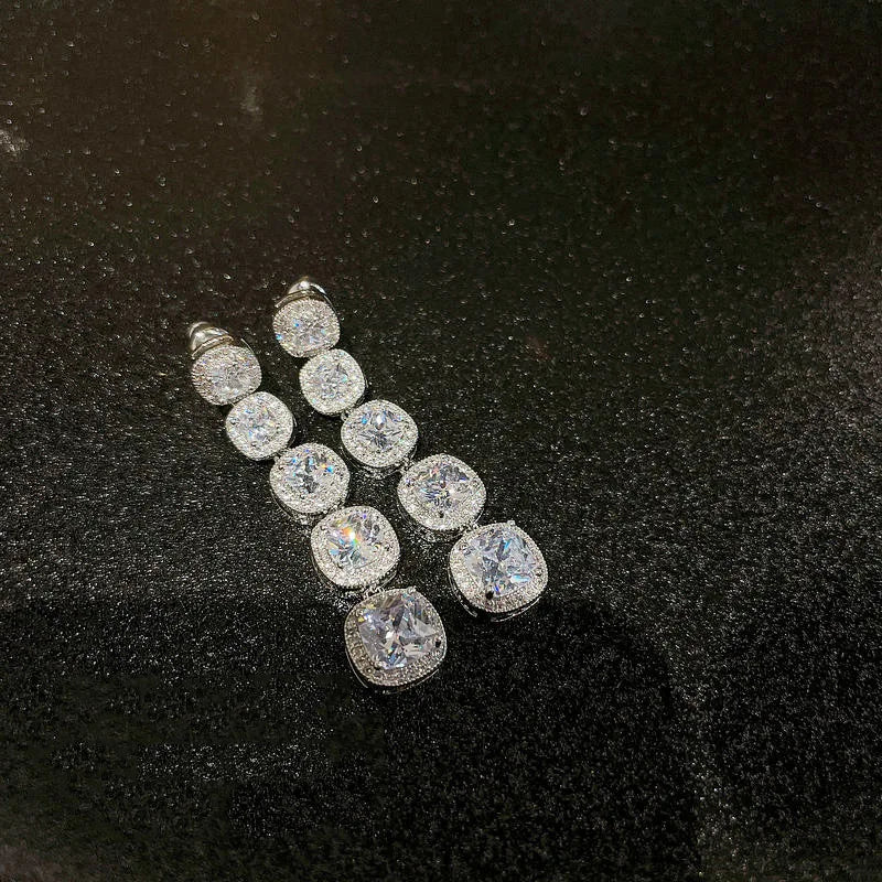High Quality AAA Zircon Bridal Earrings CZ Zirconia Wedding Earring For Brides Accessories Women Evening Party Dress Jewelry - Image 2