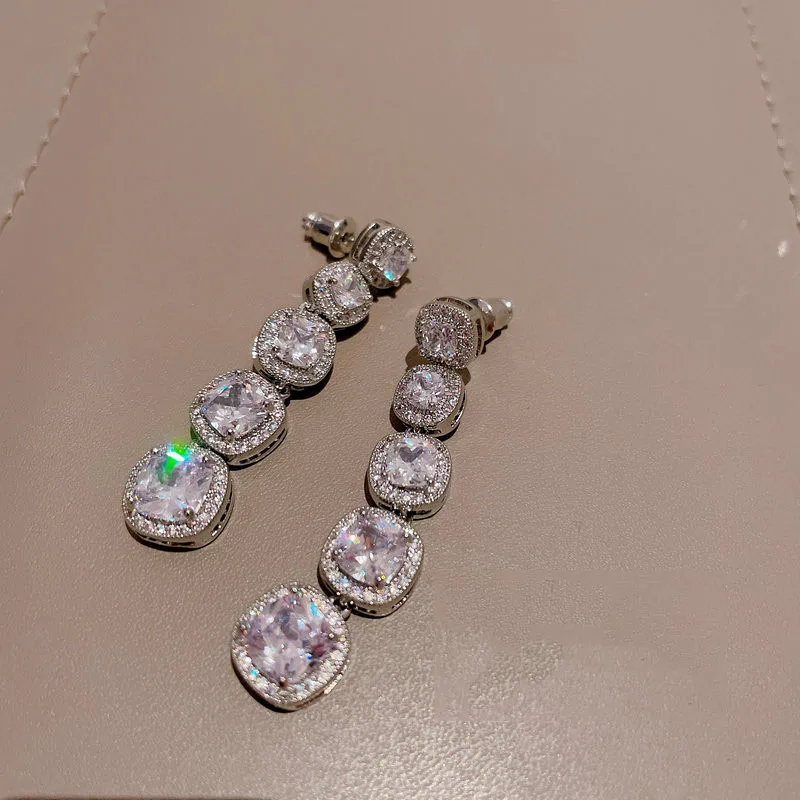 High Quality AAA Zircon Bridal Earrings CZ Zirconia Wedding Earring For Brides Accessories Women Evening Party Dress Jewelry - Image 3