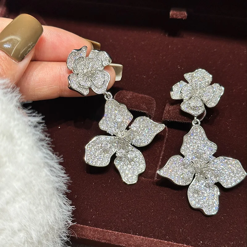 High Quality AAA Zircon Bridal Earrings Flower CZ Cubic Zirconia Wedding Earring Brides Women Accessories Birthday Gifts Jewelry - Image 3