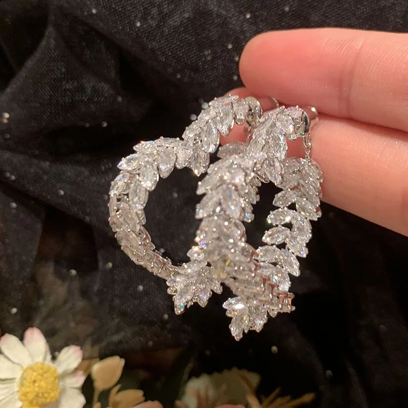 High Quality AAA Zircon Bridal Earrings Heart Zirconia Wedding Earring For Brides Women Accessories Birthday Gifts Jewelry - Image 2