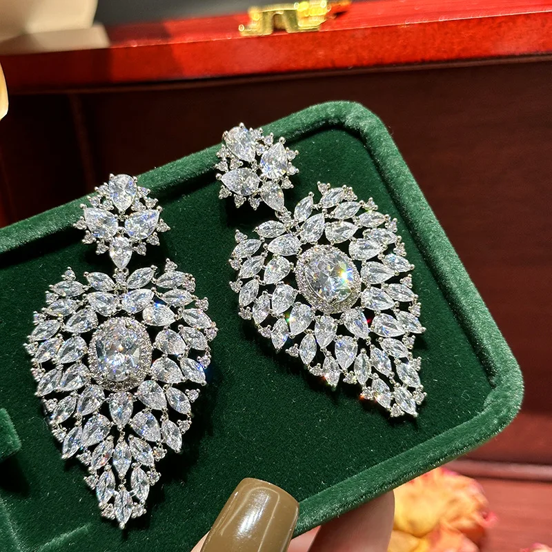 High Quality CZ Zircon Bridal Earrings Cubic Zirconia Wedding Earring For Brides Bridesmaids Accessories Women Gifts Jewelry - Image 3