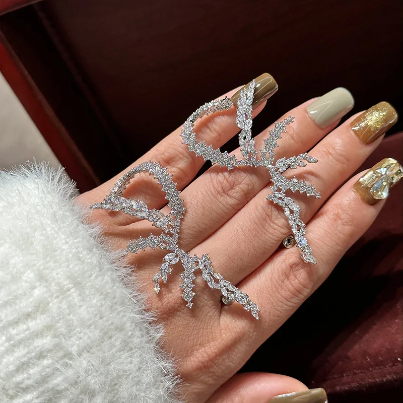 High Quality CZ Zircon Bridal Earrings Silver Color Zirconia Wedding Earring Bride Women Accessories Party Dinner Dress Jewelry - Image 4