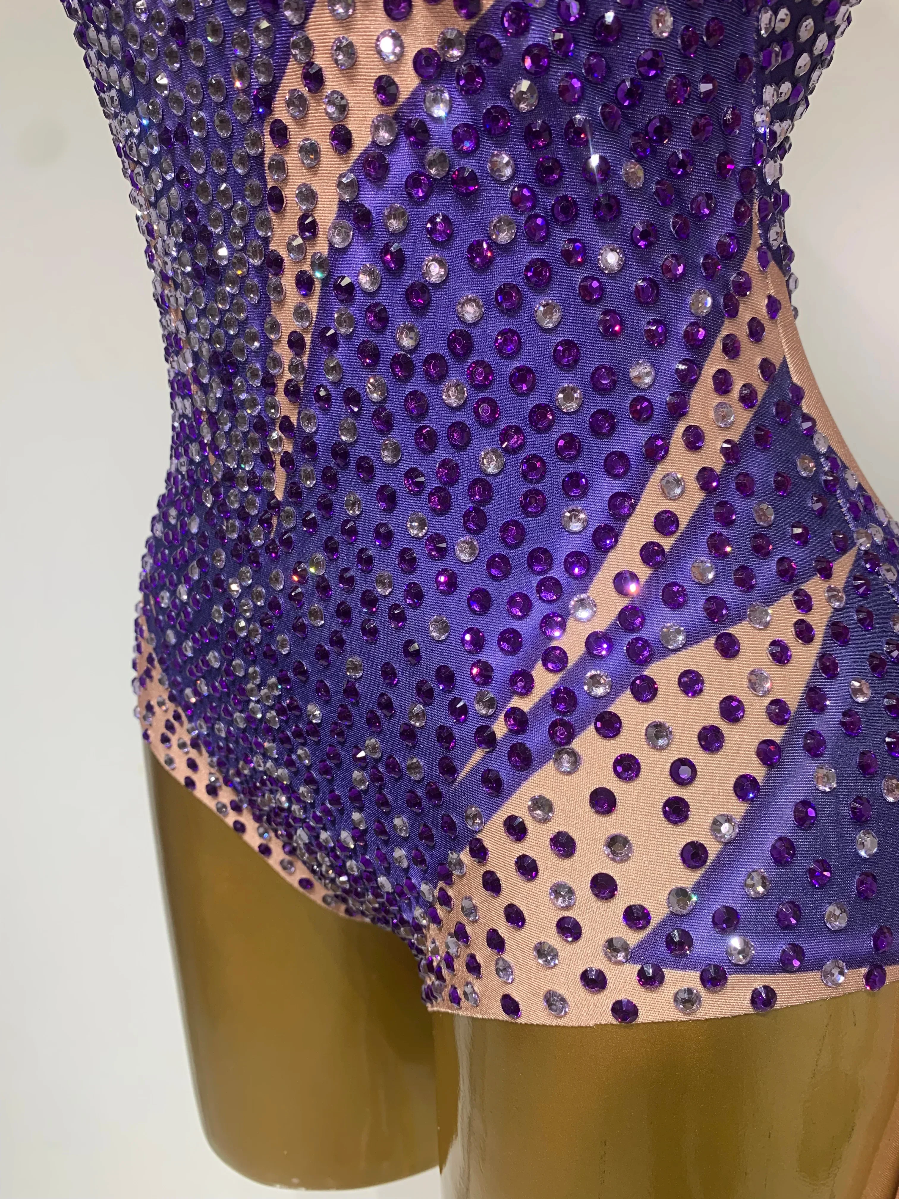Luxury Rhinestone Elastic Long Sleeved Bodysuit Club Singer Dancer Stage Performa Costume Evening Party Outfit - Image 6