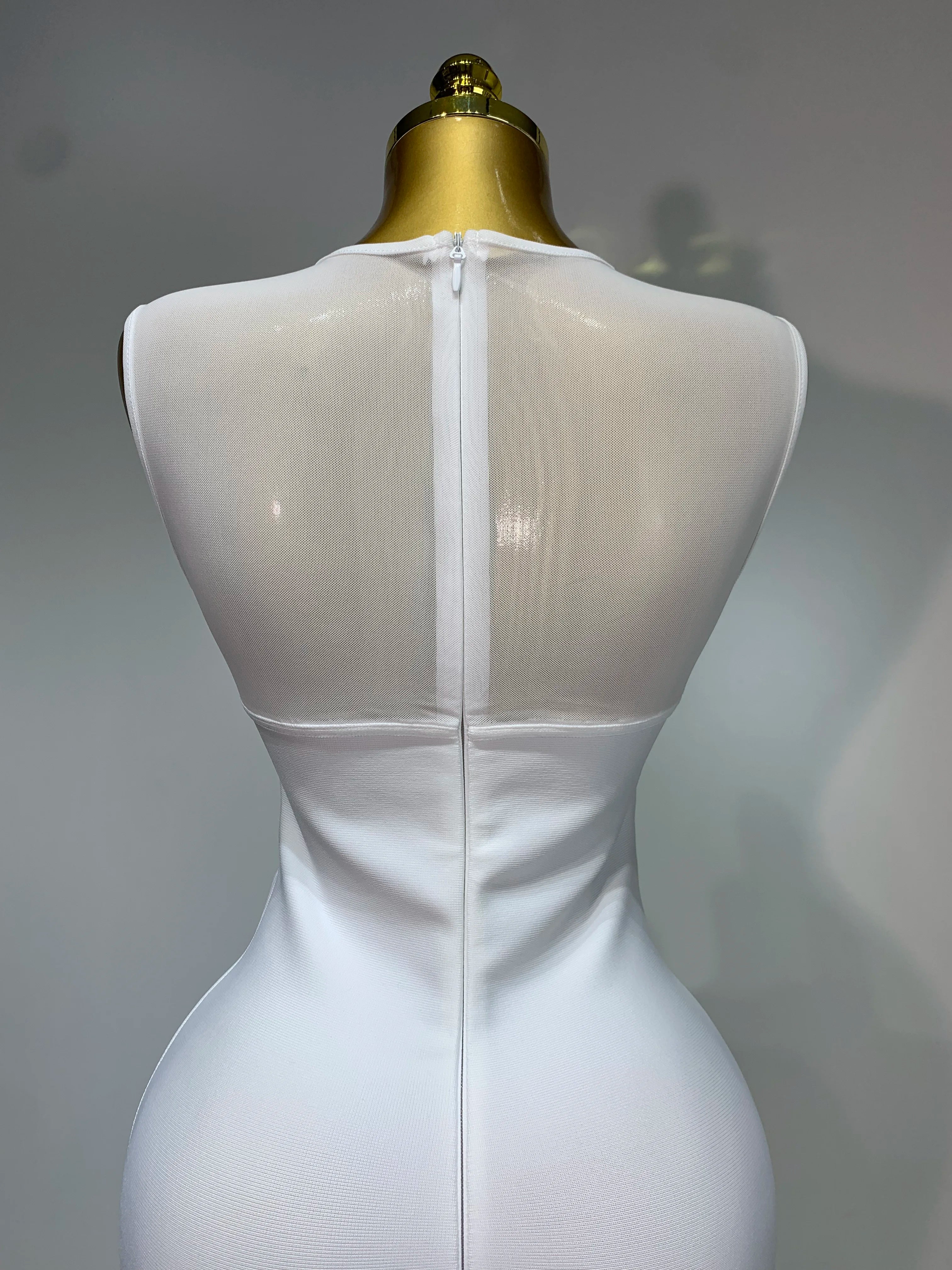 Sexy O Neck Mesh Bodycon Bandage Dress Evening Party Gown  Celebrity Elegant Luxury Birthday Club Dresses - Image 6