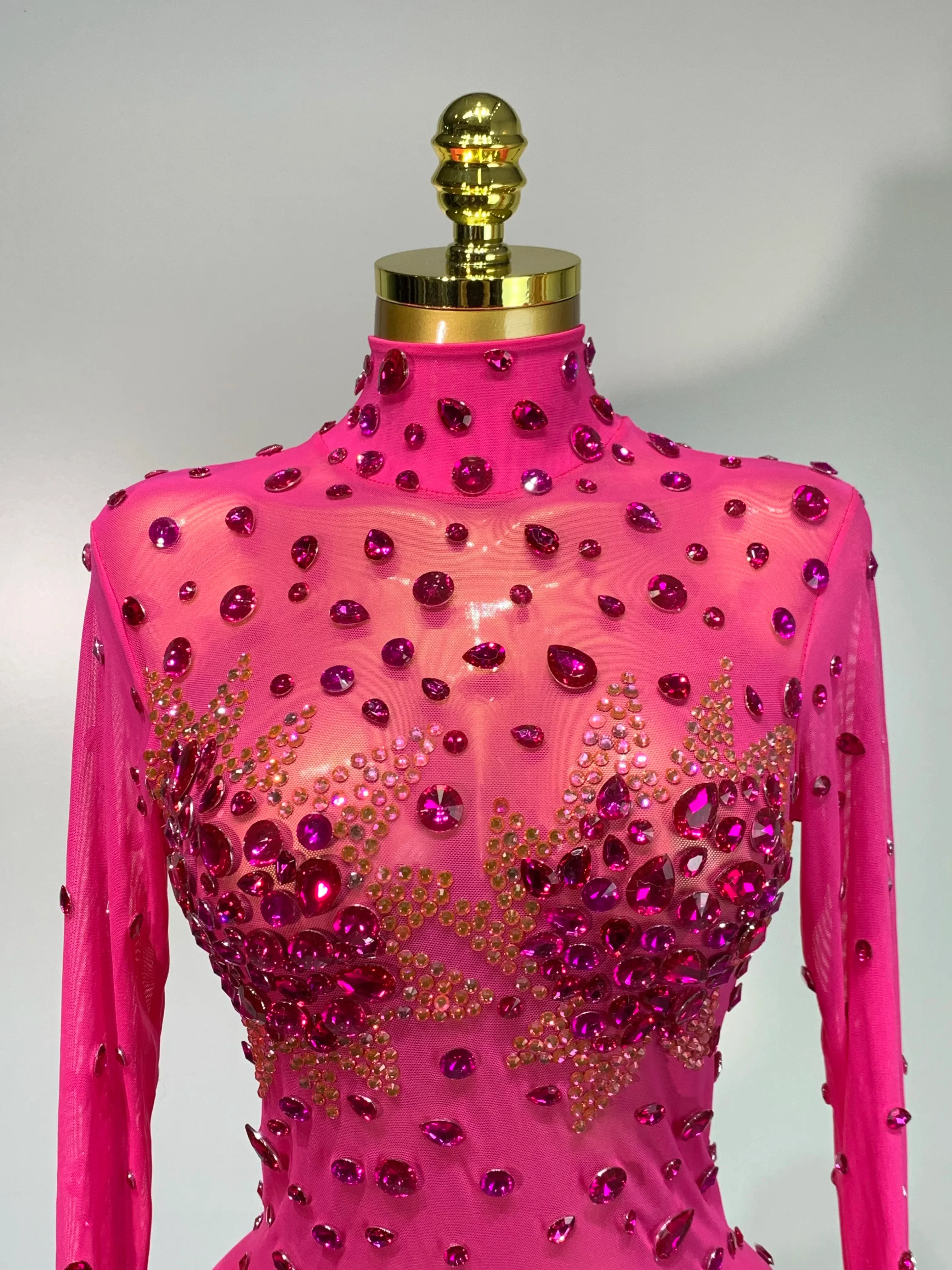 Sparkly Rhinestone Sexy Bodycon Dress New Fashion Nightclub Stage Outfit Luxury Birthday Party Dresses - Image 5