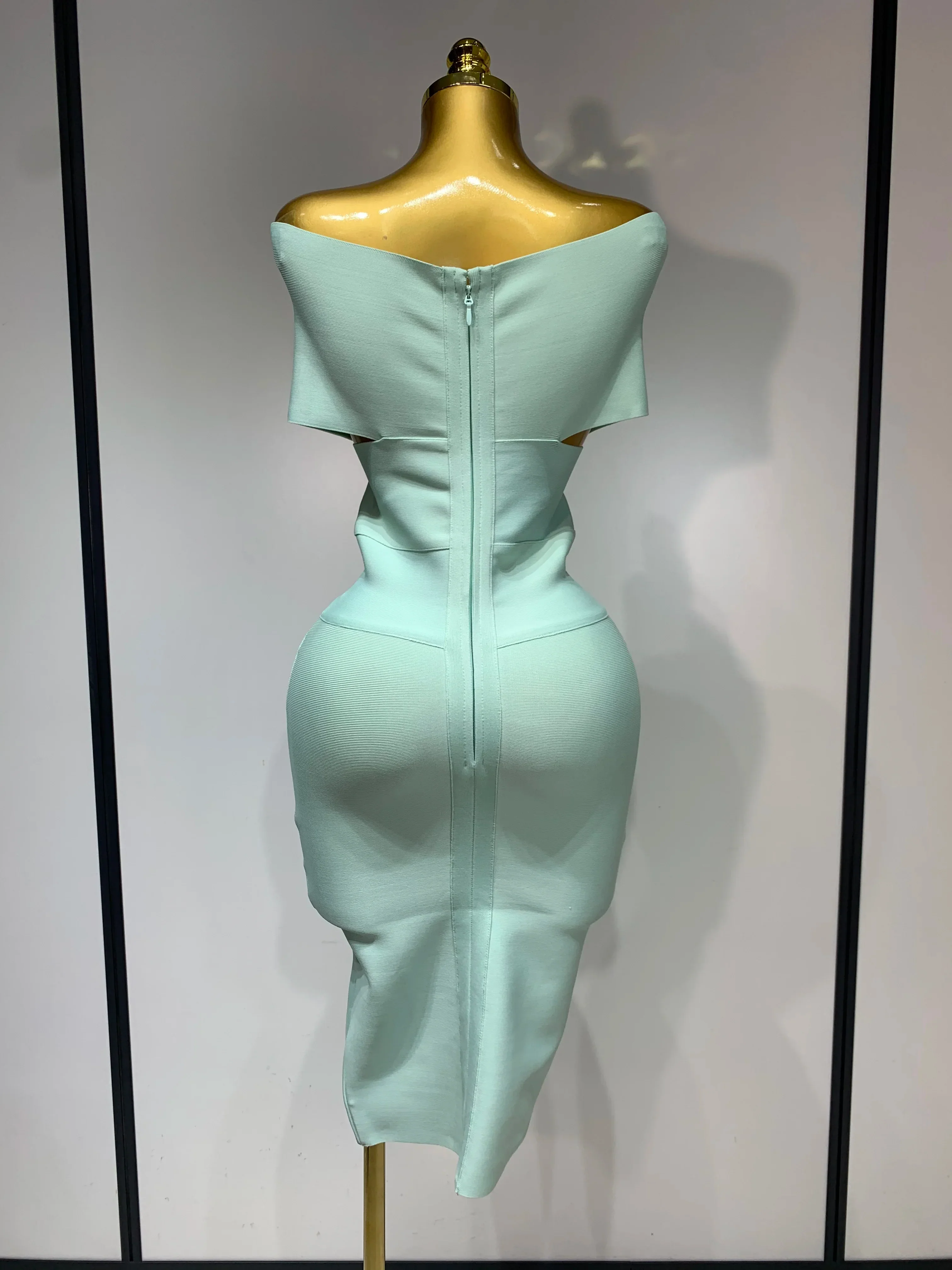 Women Bodycon Sexy Off The Shoulder Bandage Dress Club Dress Midi Celebrity Elegant Party Luxury Birthday Dress - Image 3
