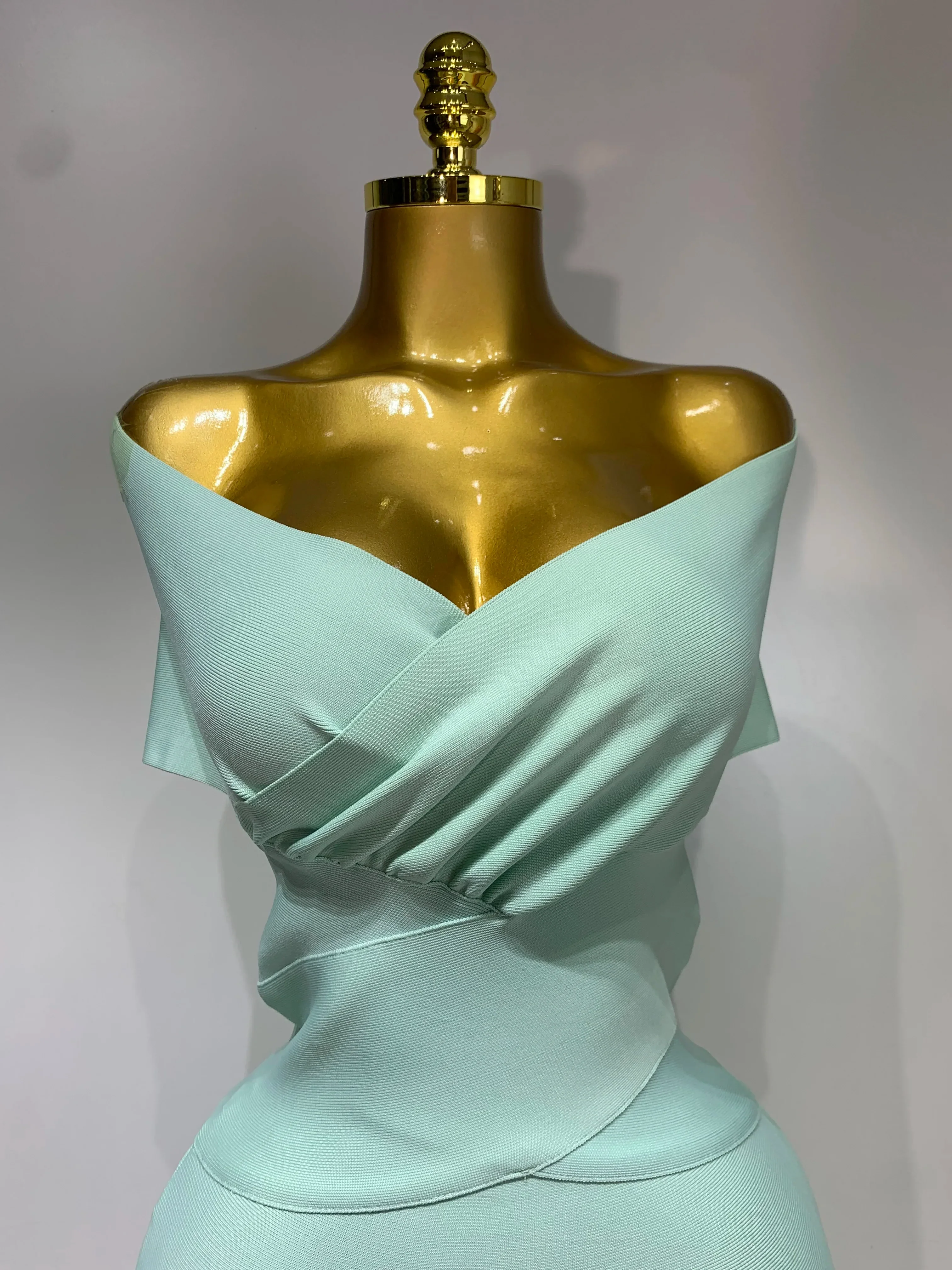 Women Bodycon Sexy Off The Shoulder Bandage Dress Club Dress Midi Celebrity Elegant Party Luxury Birthday Dress - Image 4