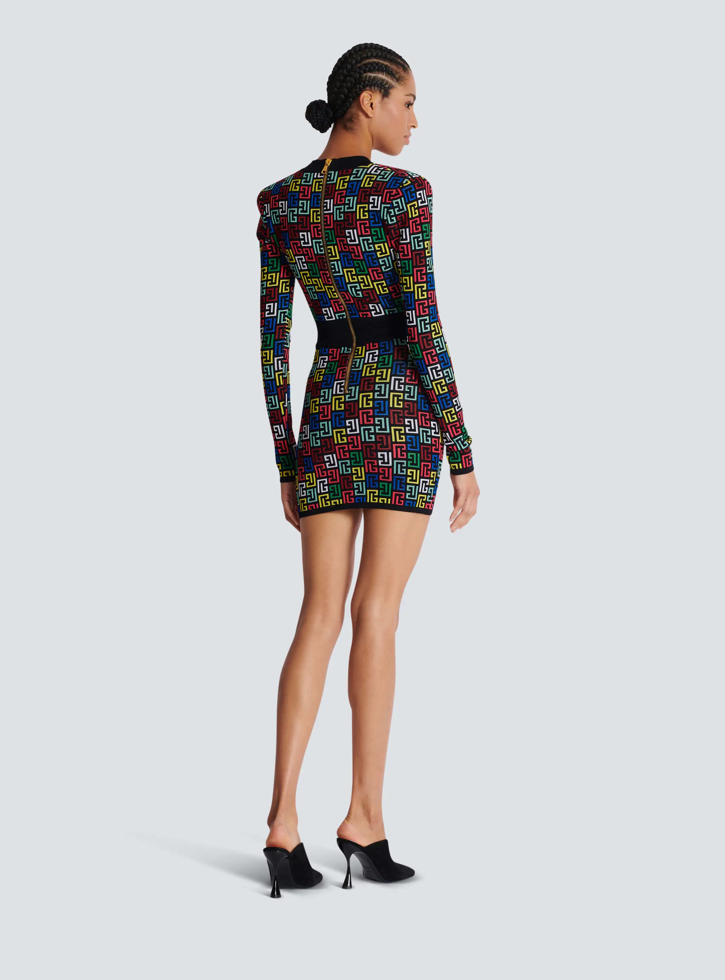 Women Long Sleeve Deep V-Neck Bodycon Mini Bandage Dress Jacquard Celebrate Evening Party Cocktail Dress Vestido - Image 6