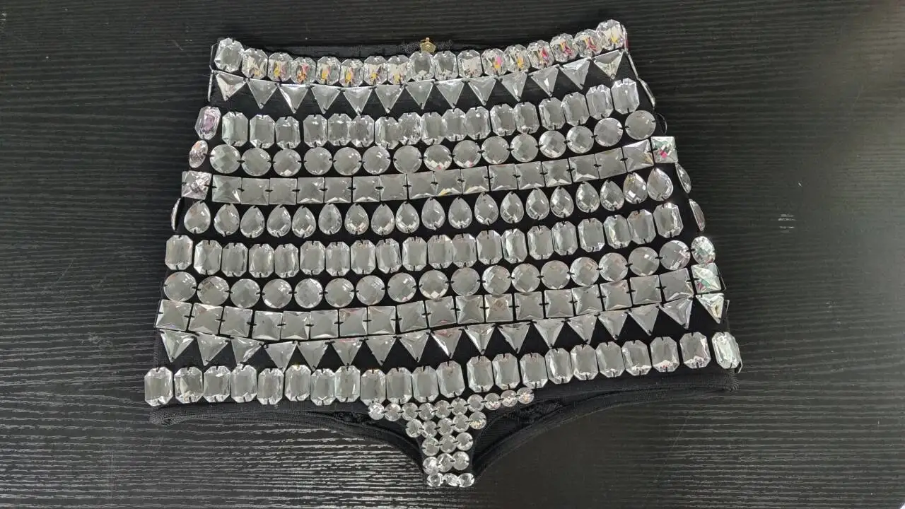 Women Sexy Big Crystal Bodycon Shorts Celebrate Nightclub Party Birthday Wear Bar Dancer Fashion Shorts - Image 5