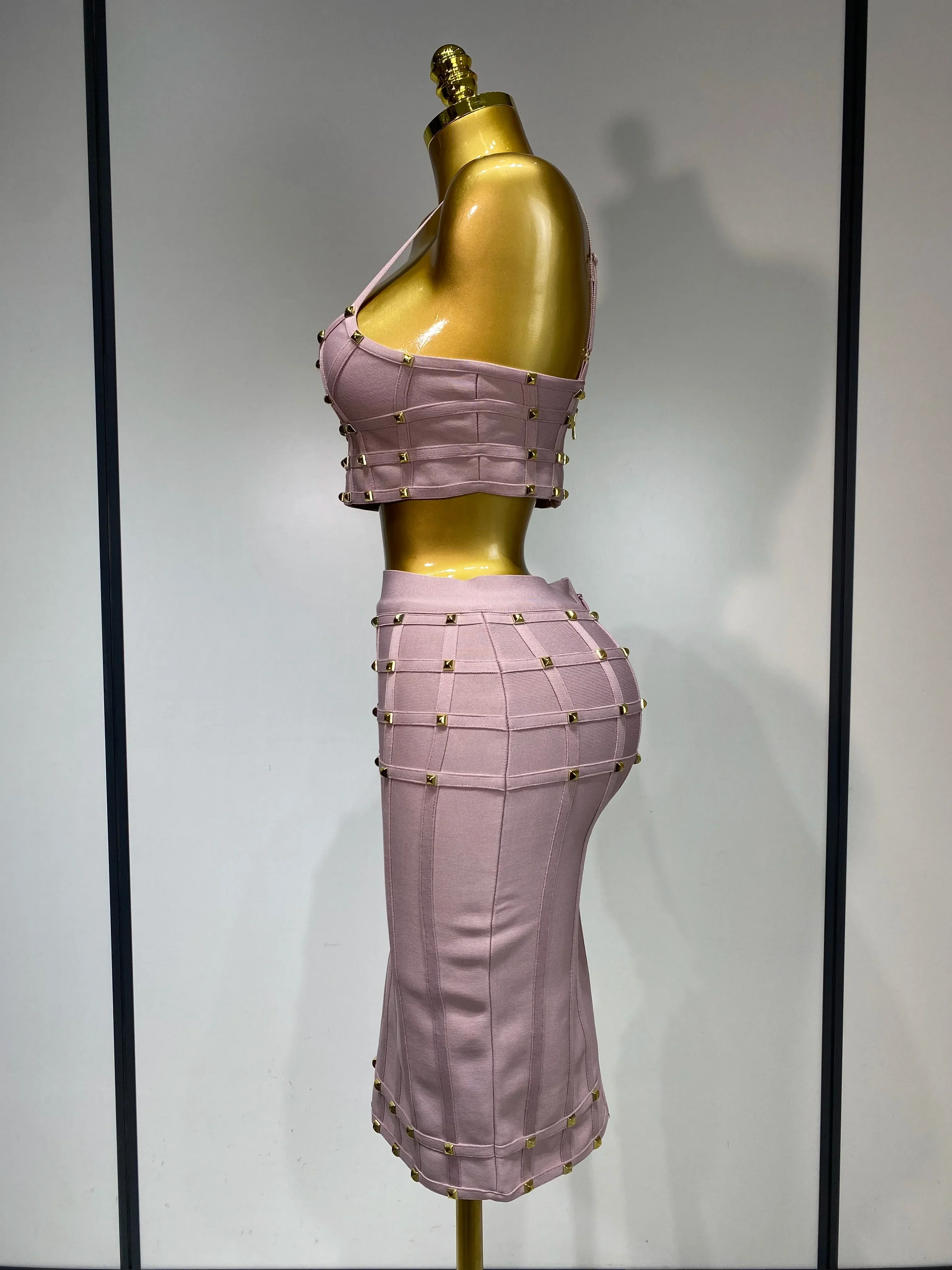 Women Sexy Luxury Birthday BandageTwo Piece Set Evening Party Prom Gown Celebirty High Street Club Party Outfit - Image 3