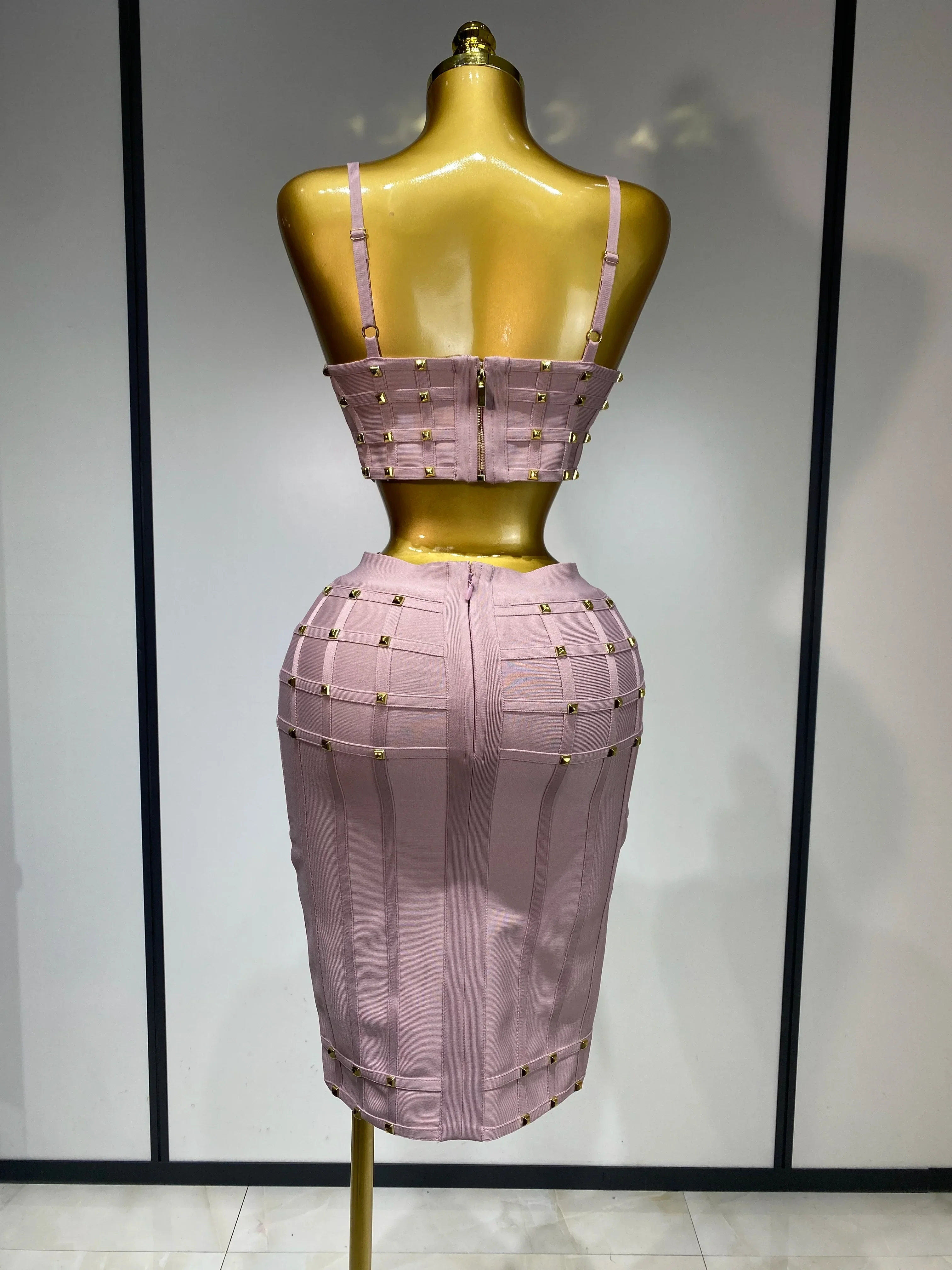 Women Sexy Luxury Birthday BandageTwo Piece Set Evening Party Prom Gown Celebirty High Street Club Party Outfit - Image 4