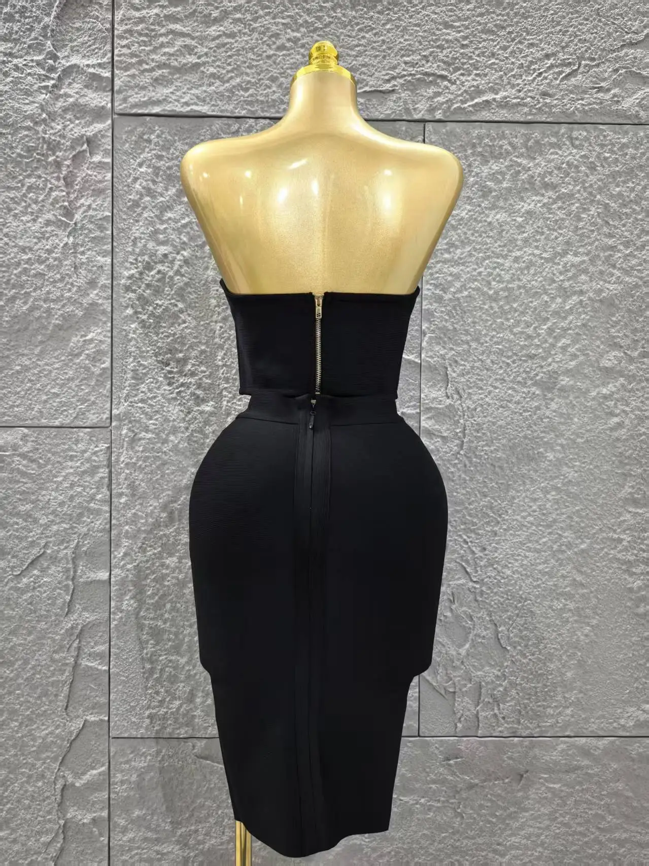 Women Sexy Strapless 2 Pieces Bodycon Rayon Bandage Midi Dress Nightclub Party Fashion Birthday Dress - Image 6