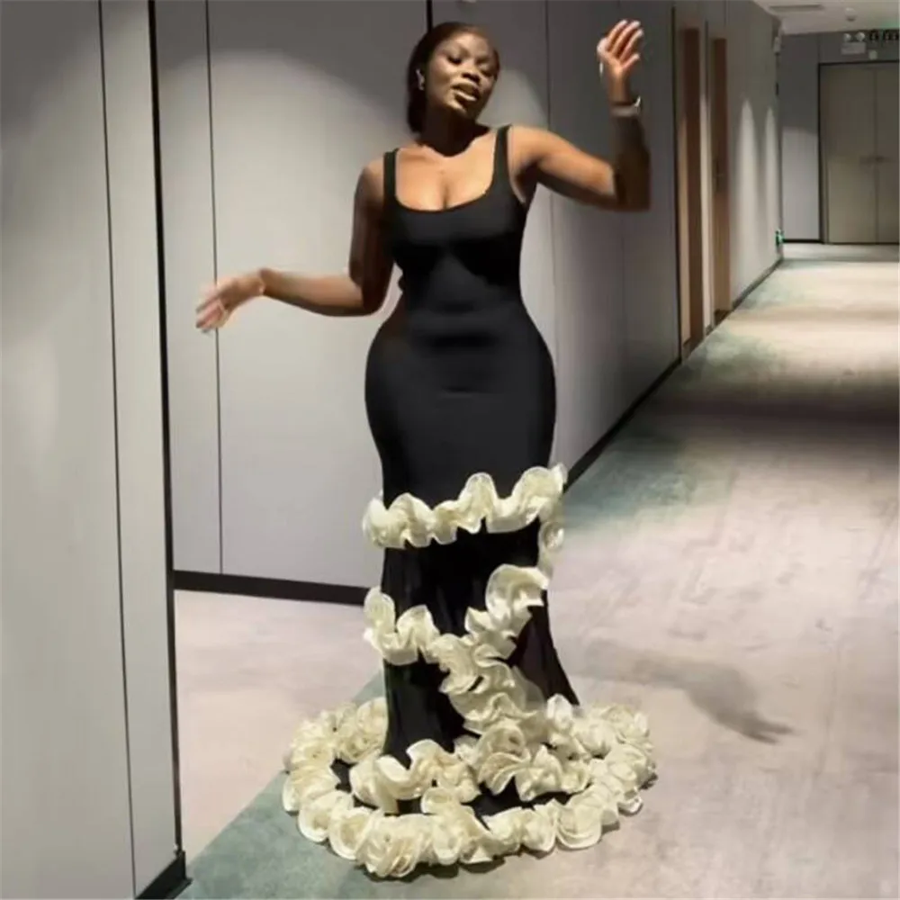 Women Sleeveless Sexy O-Neck Florals Floor-length Bandage Dress Celebrate Birthday Party Photo Shoot Evening Outfit - Image 2
