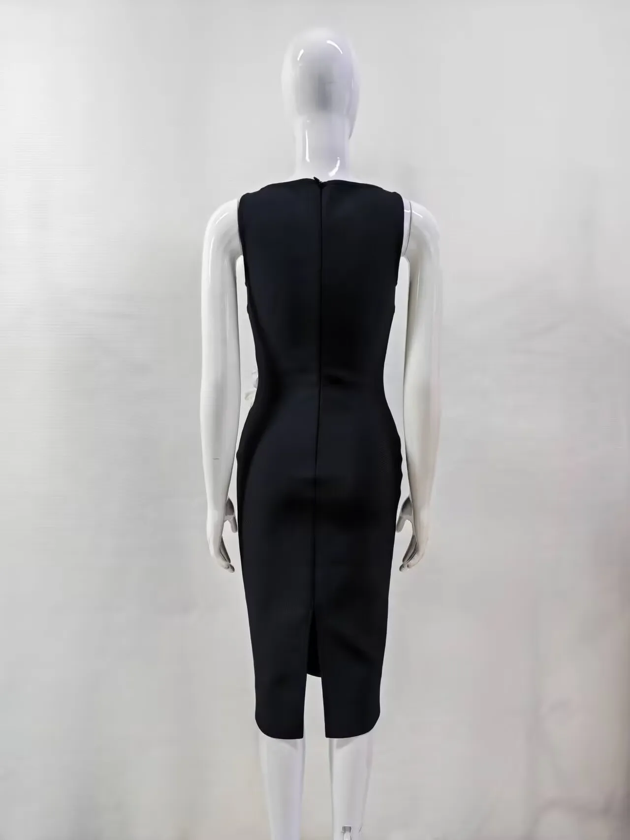 Women Sleeveless Sexy O-Neck Flowers Bodycon Mid-calf Bandage Dress Birthday Party Celebrate Cocktail Dress - Image 5