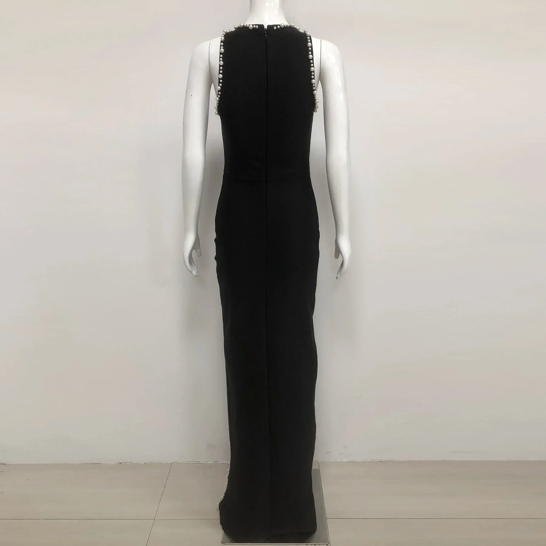 Women Sleeveless Sexy Shinning Rhinestones Bodycon Long Bandage Dress Celebrate Evening Party Birthday Fashion Wear - Image 4