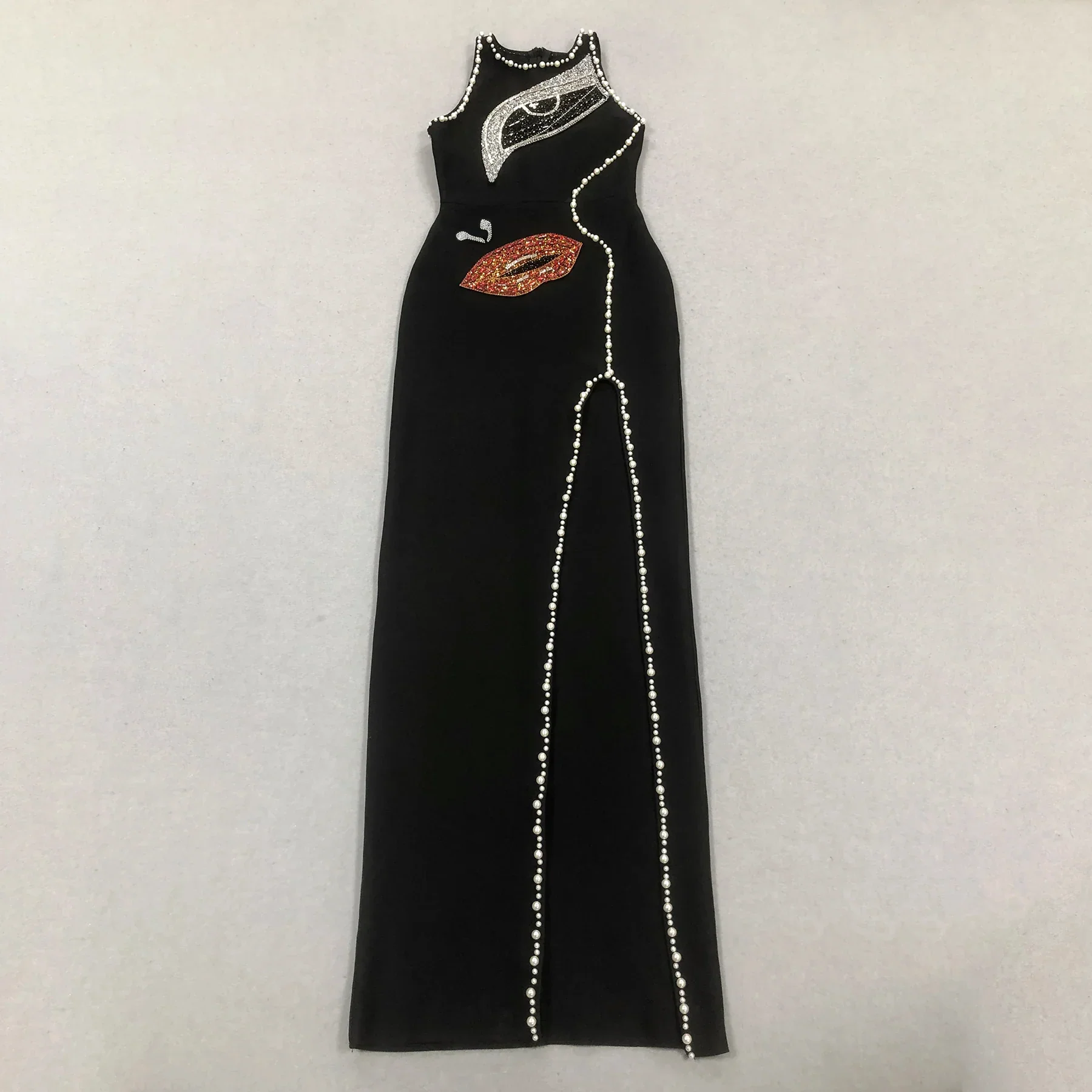 Women Sleeveless Sexy Shinning Rhinestones Bodycon Long Bandage Dress Celebrate Evening Party Birthday Fashion Wear - Image 5