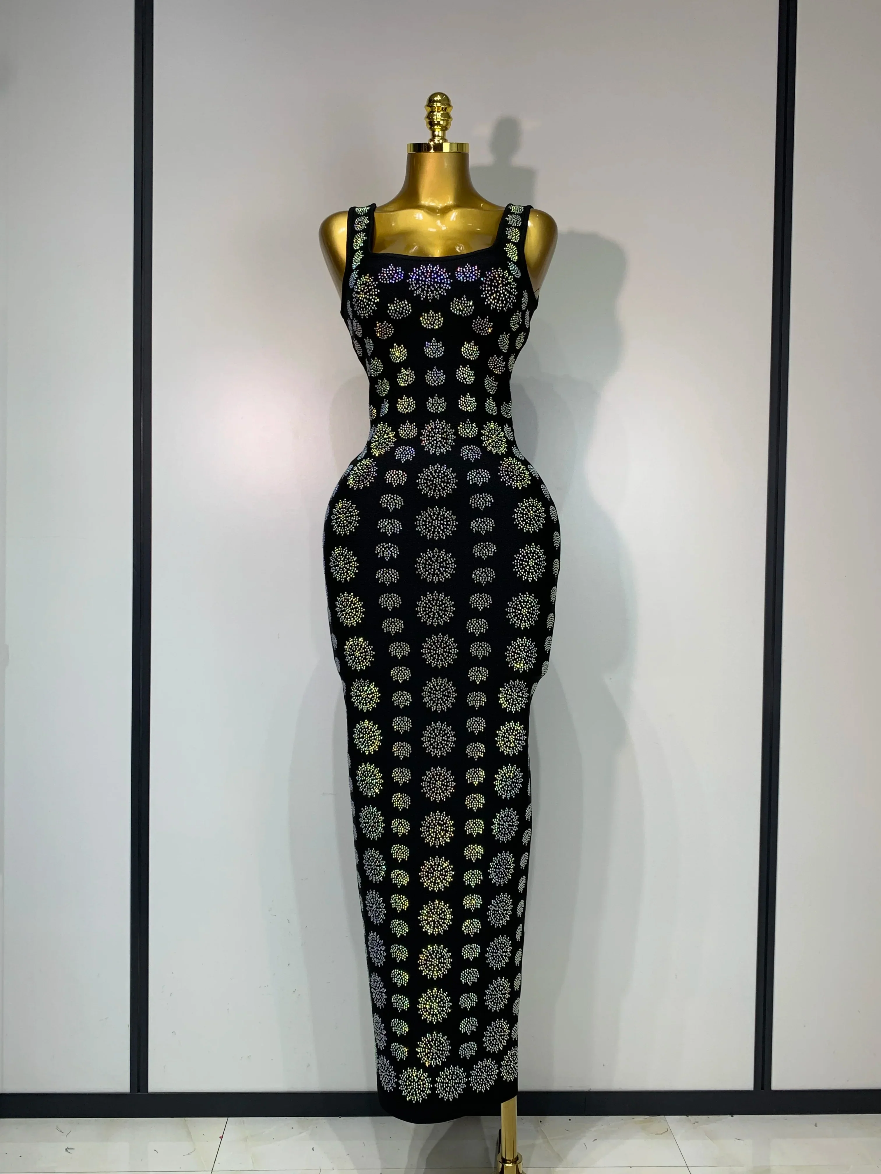 High Qulity Sparkling Diamonds Sleeveless Strech Bandage Dress Elegant Woman Evening Party Wedding Guest Luxury Birthday Dress - Image 8