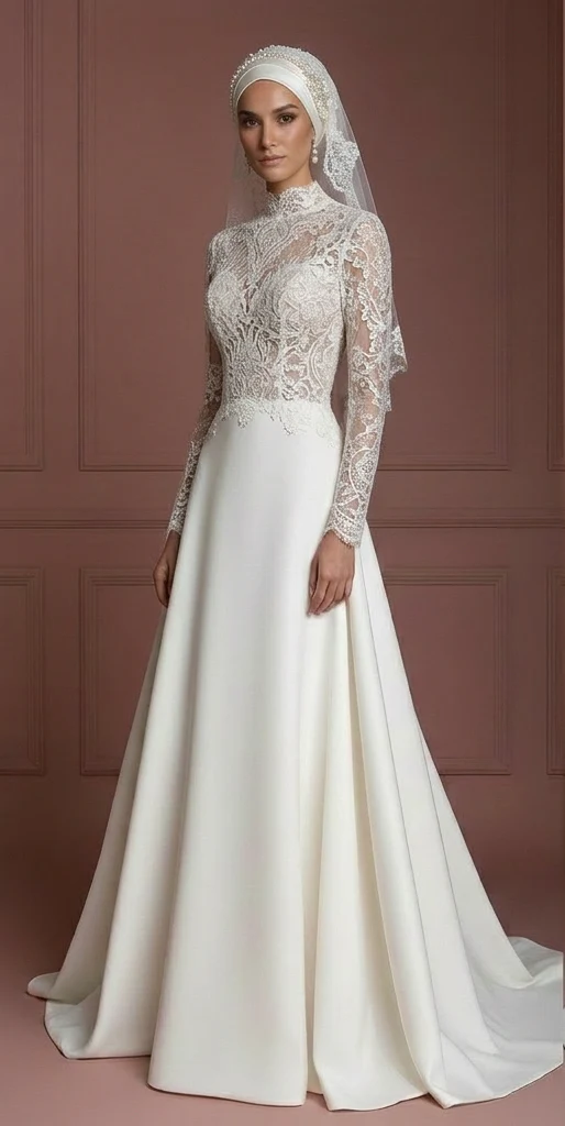 Hijab Bridal Gown Sale Modest Wedding Dress Style Muslim - Image 2