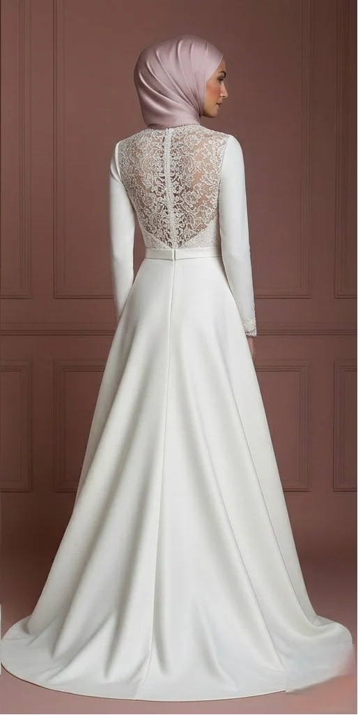 Hijab Bridal Wedding Dress Modern Modest Fashion Style Muslim - Image 3