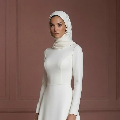 Hijab Bridal Wedding Dress With Modern Clean Lines Muslim - Image 4