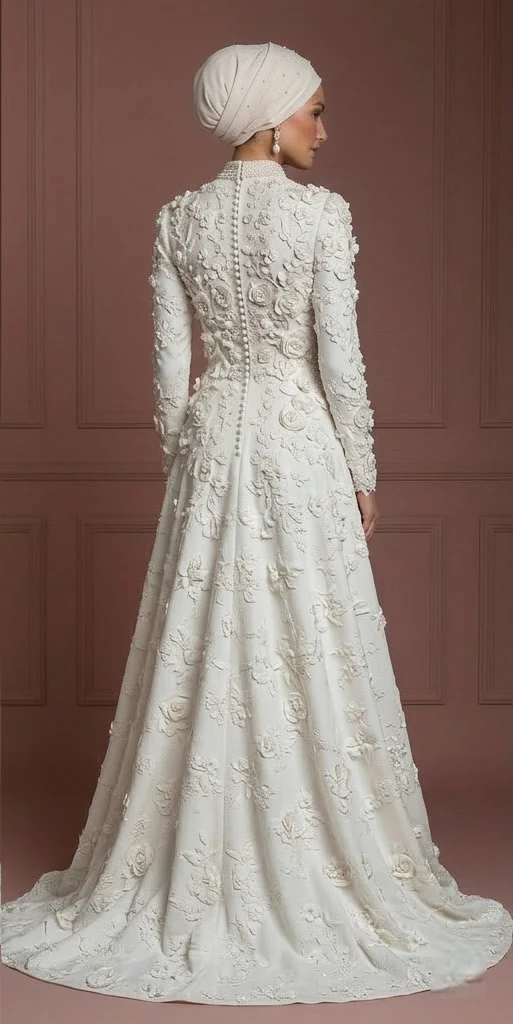 Hijab Wedding Dress For Modern Islamic Bride Muslim - Image 3