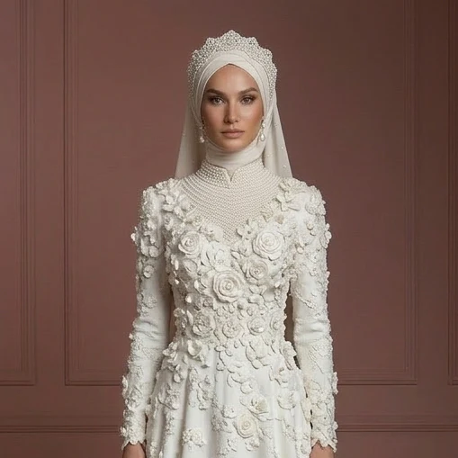 Hijab Wedding Dress For Modern Islamic Bride Muslim - Image 4