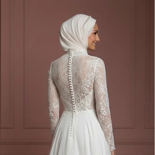 Hijab Wedding Dress For Summer Bride Lightweight Muslim - Image 5