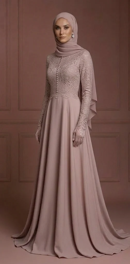 Hijab Wedding Dress Timeless Elegant Islamic Bridal Gown Muslim - Image 2