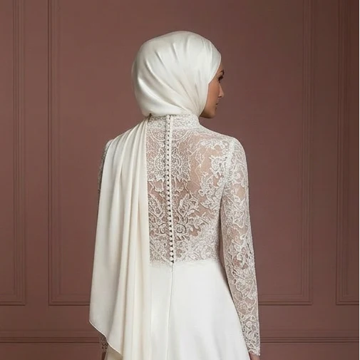 Hijab Wedding Dress With Feminine Modest Style Muslim - Image 5