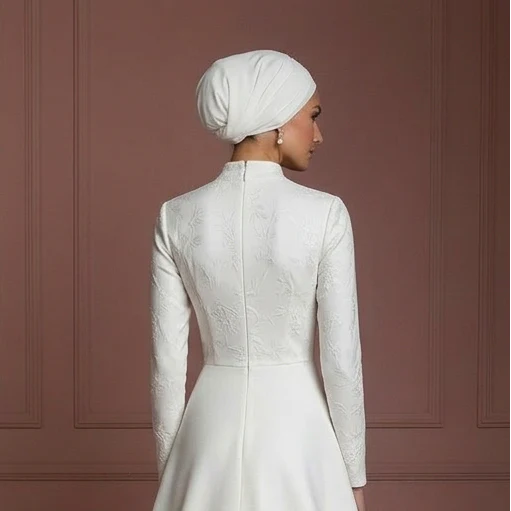 Hijab Wedding Dress With Stretch Comfort Fabric Muslim - Image 5