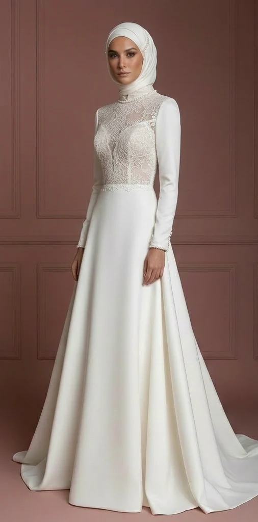 Hijab Wedding Dress With Timeless Bridal Style Muslim - Image 2