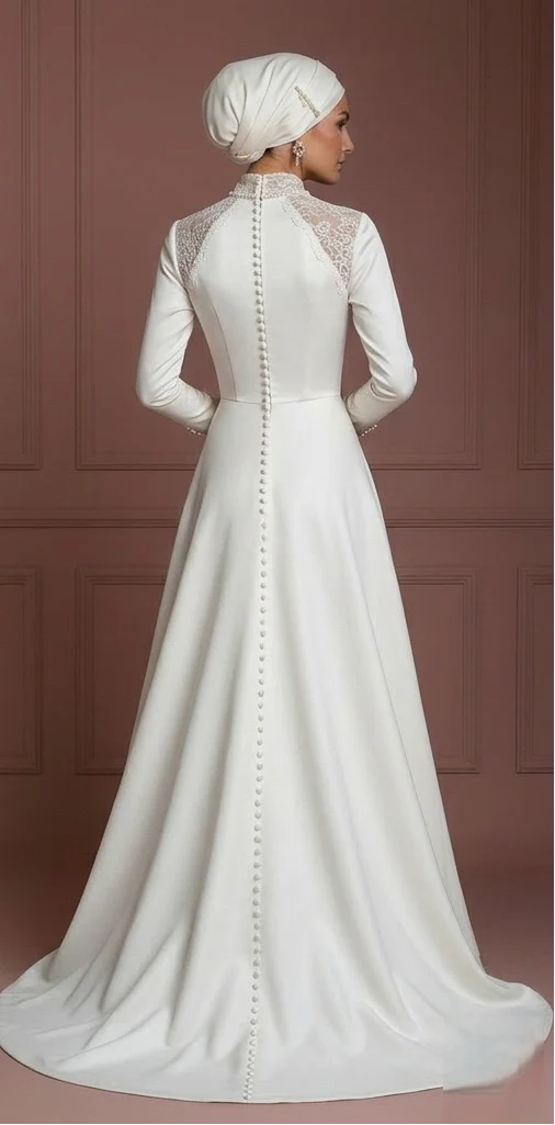 Hijab Wedding Dress With Timeless Bridal Style Muslim - Image 3