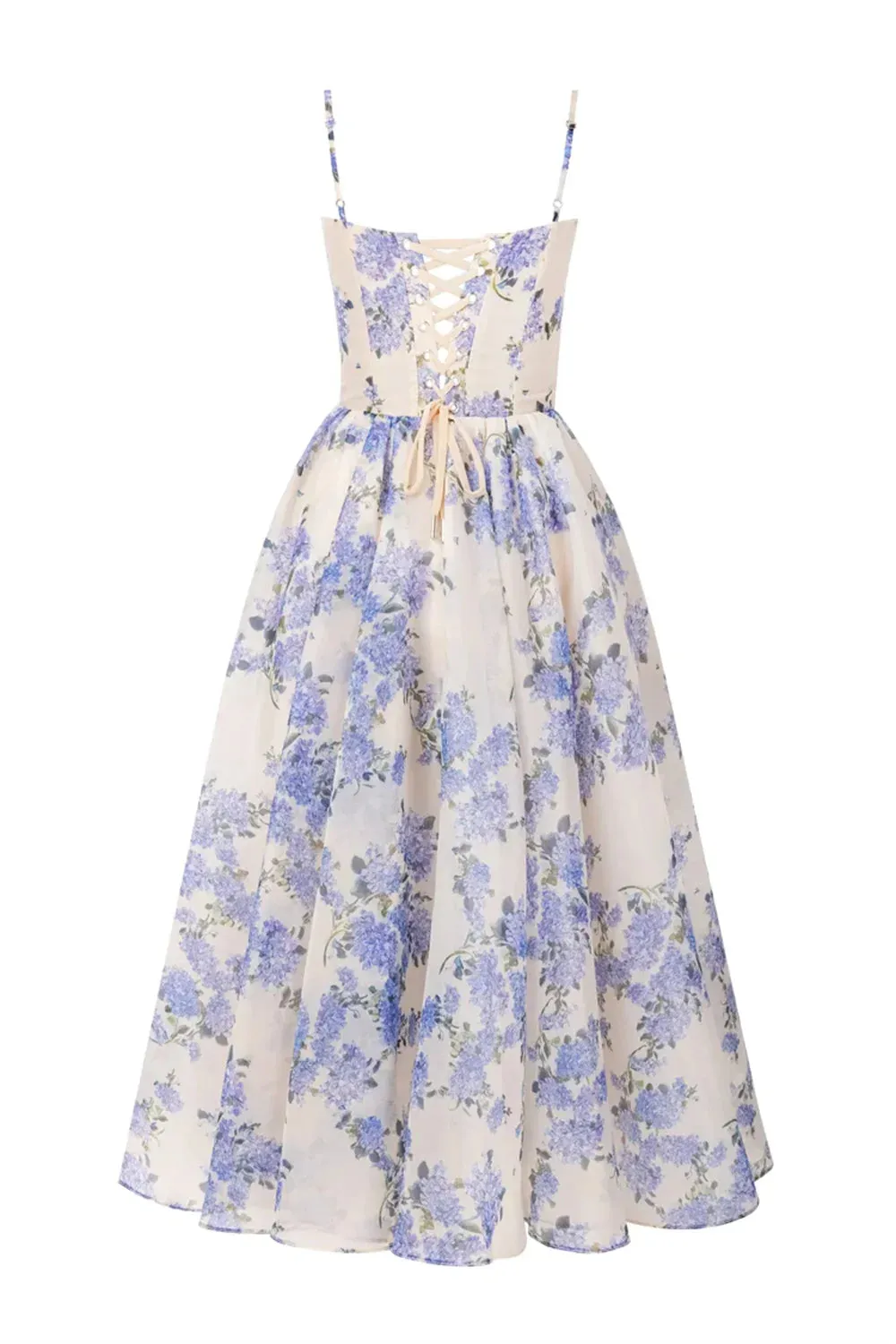 Spaghetti Strap Midi Dress Sweet Knee Lenght Vestidos De Noche Blue Printing Short Lenght Prom Dresses - Image 4