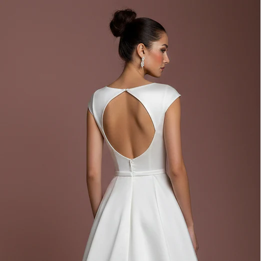 Long Halter Neck Wedding Dress Backless Satin Mermaid Style - Image 5