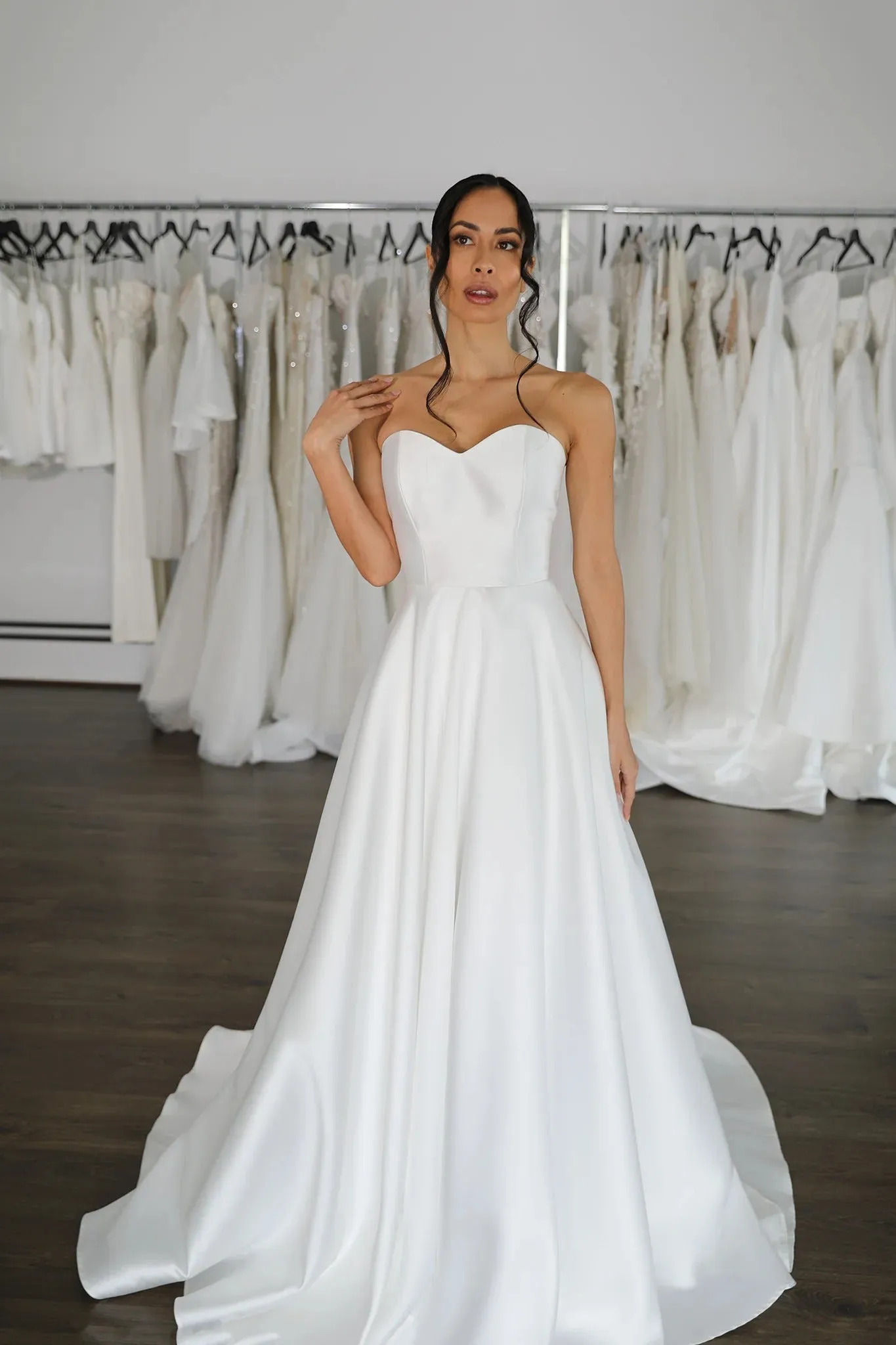 Reinforced Centre Back zipper Bridal Gown Skirt Wedding Dress Vestido De Novia Bow Satin Court Train Dress - Image 4