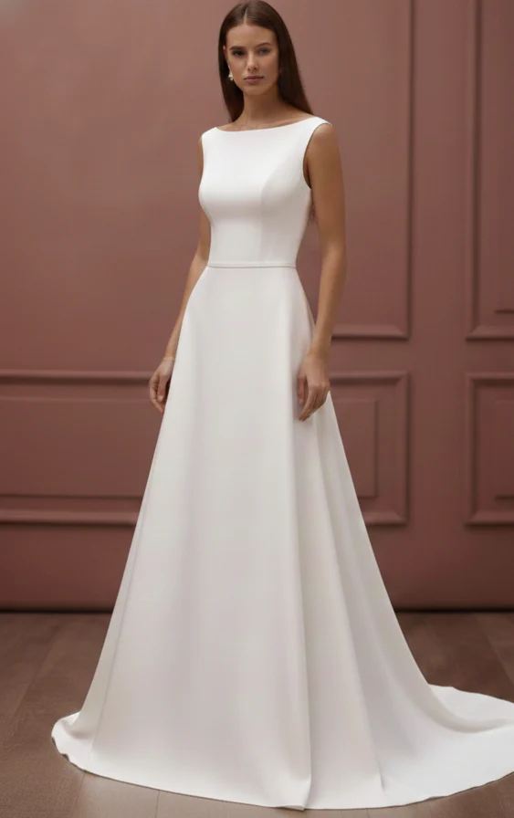 Casual White Wedding Dress Simple Long Floor Length Sundress - Image 2
