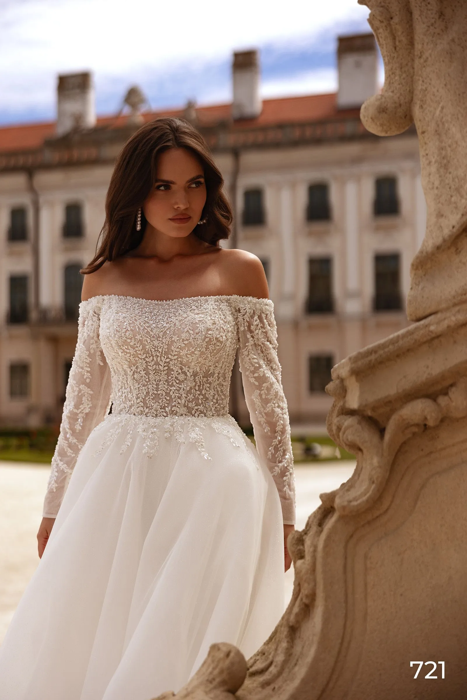 Lace Appliques Wedding Dress Modest Long Sleeve Bridal Gown Customized Elegant A-line Tulle Dresses For Bride - Image 4