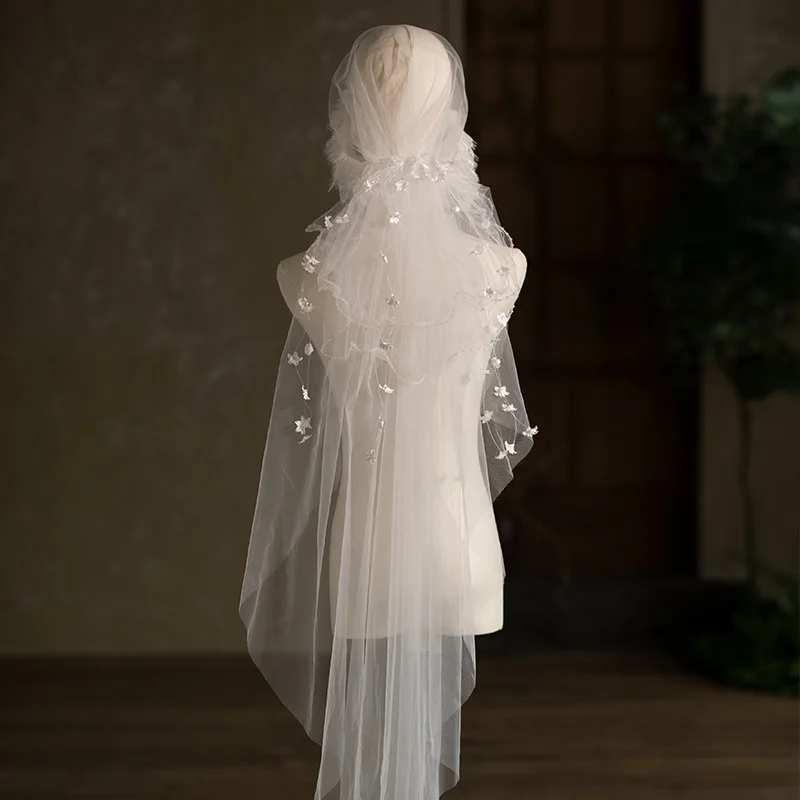 Lace Bridal Veil Short White Wedding Veils For Brides Evening Dinner Party Dress Women Girl Gifts Hair Accessories Jewelry - Image 3