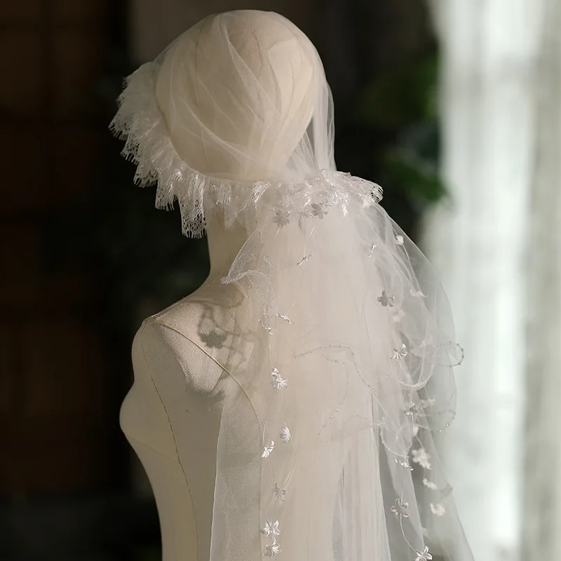 Lace Bridal Veil Short White Wedding Veils For Brides Evening Dinner Party Dress Women Girl Gifts Hair Accessories Jewelry - Image 4