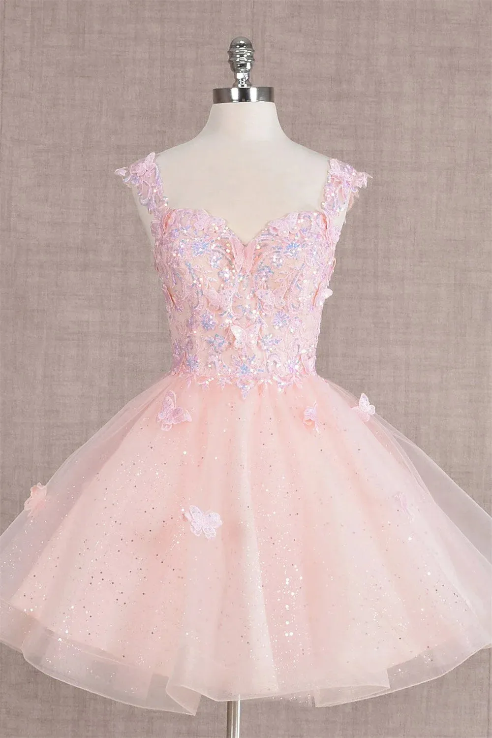 Lace Embroidery Mini robes de soirée Heart Shaped Neck A-line Prom Dresses Elegant Sleeveless Lace-up Back Wedding Dress - Image 5