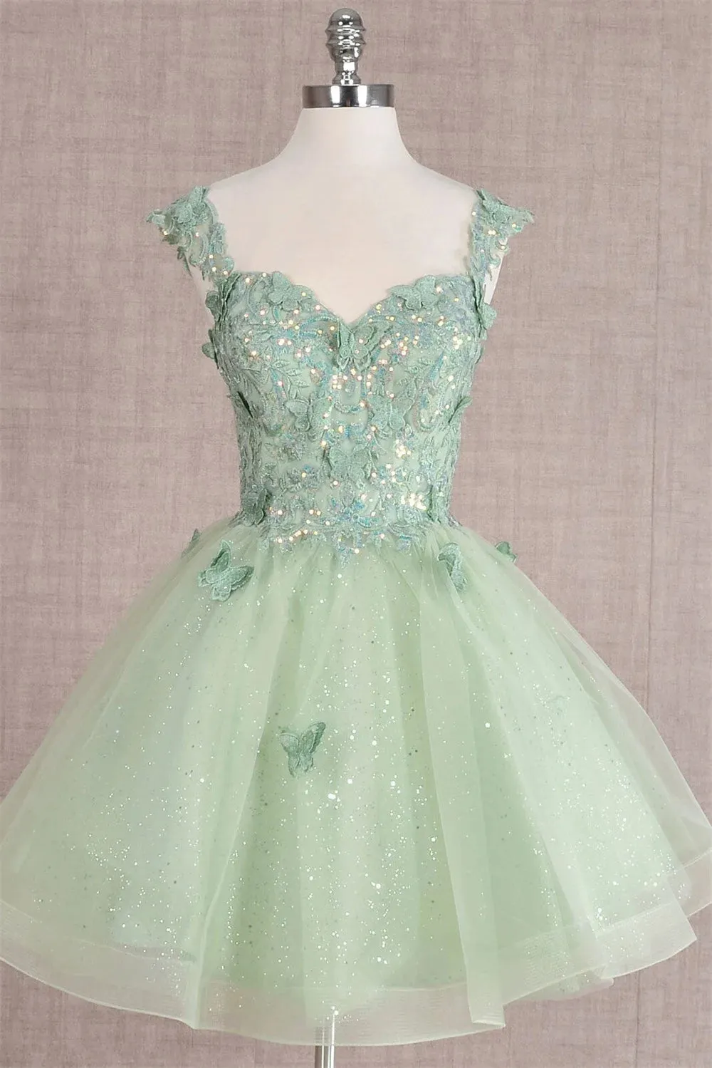 Lace Embroidery Mini robes de soirée Heart Shaped Neck A-line Prom Dresses Elegant Sleeveless Lace-up Back Wedding Dress - Image 6