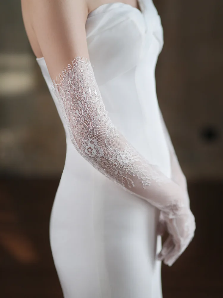 Lace Short Pearls Bridal Gloves Wristband Wedding Glove For Women Girl Party Evening Dress Jewelry Brides Accessories - Image 7